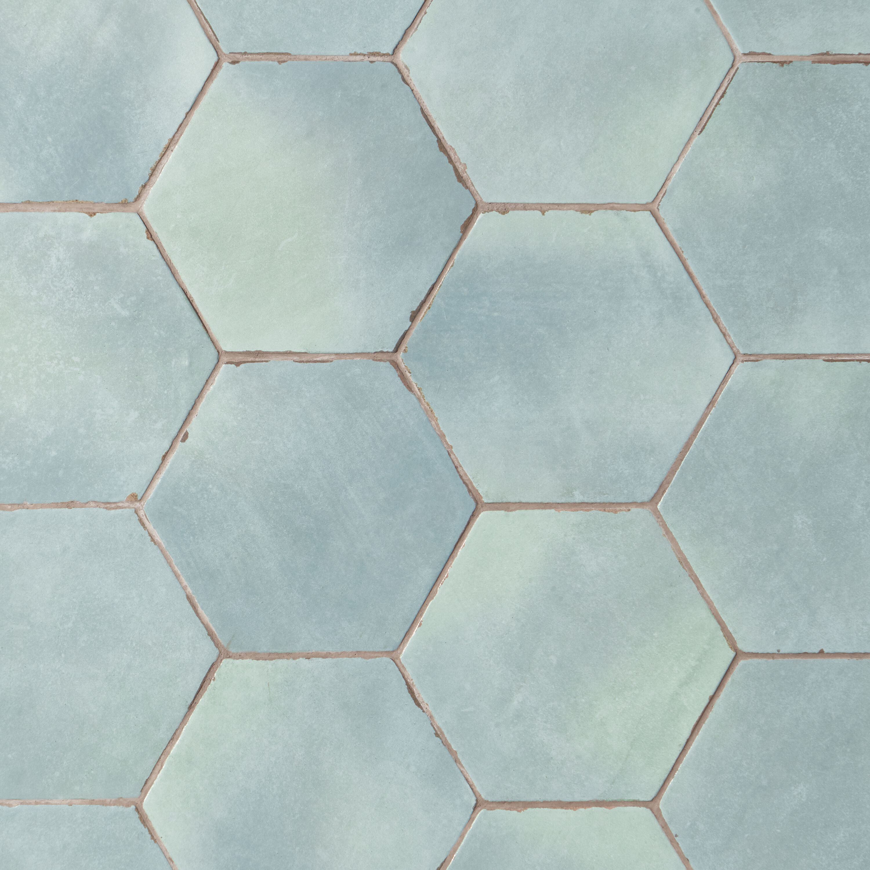 Artmore Tile EXT3RD105110 Sample- Coastal Hex Bettina Green 6-in x 6-in Matte Porcelain Encaustic Hexagon Floor and Wall Tile
