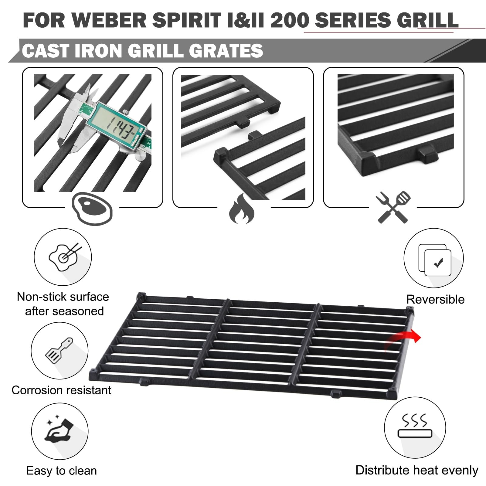 Angel Sar L2MJA413GCG16 Gas-Grill-Cookgrates-Warmracks - View #7