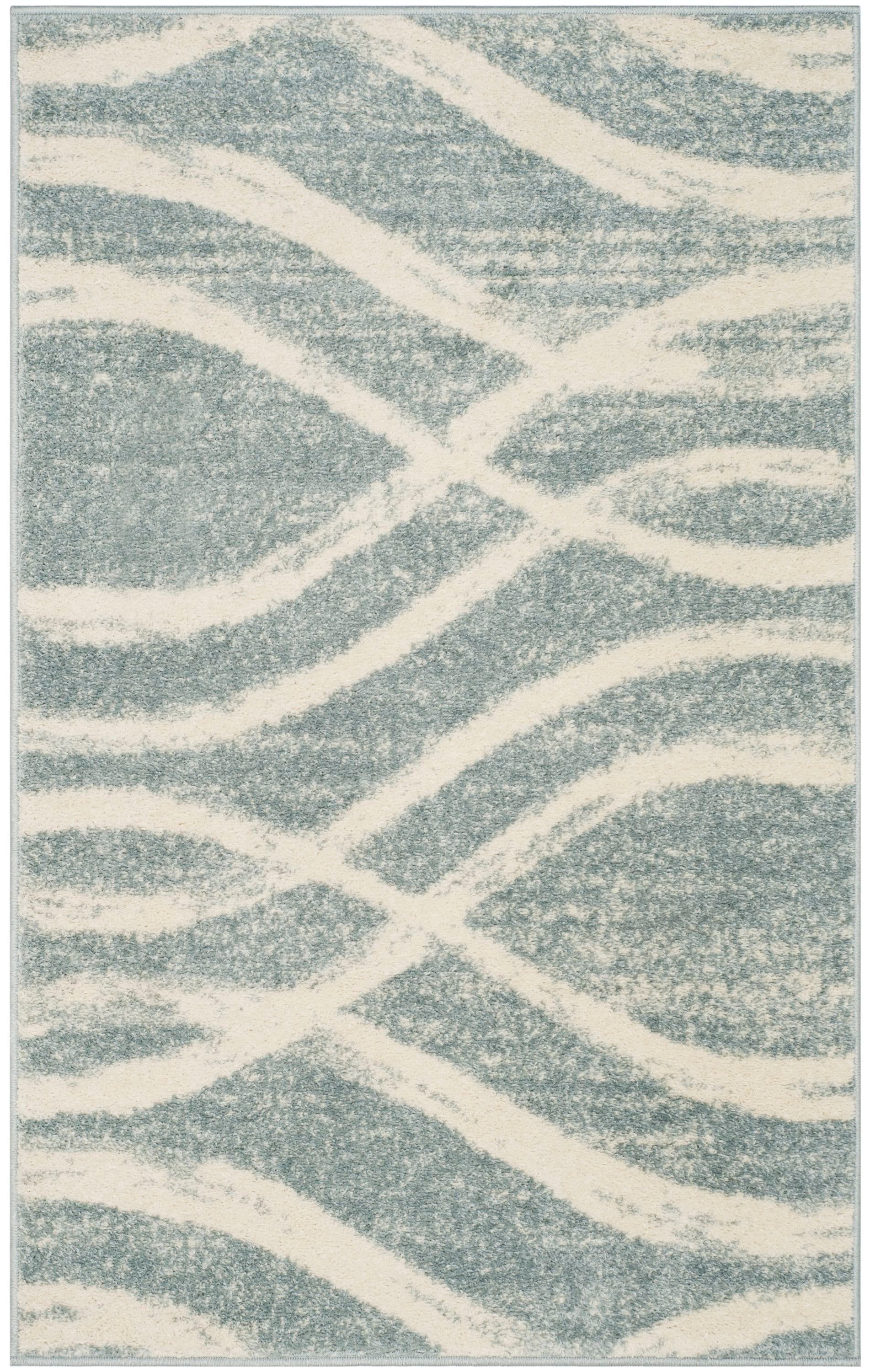 Safavieh ADR125T-3 Adirondack Rosten 3 x 5 (ft) Loomed Polypropylene Cream/Slate Rectangular Indoor Abstract Lodge Throw rug