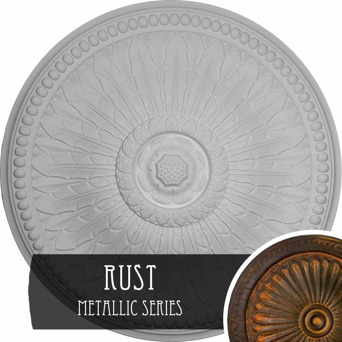 Ekena Millwork CM42SPRUS Springtime 42.5-in W x 42.5-in L Painted Rust Polyurethane Whole Ceiling Medallion