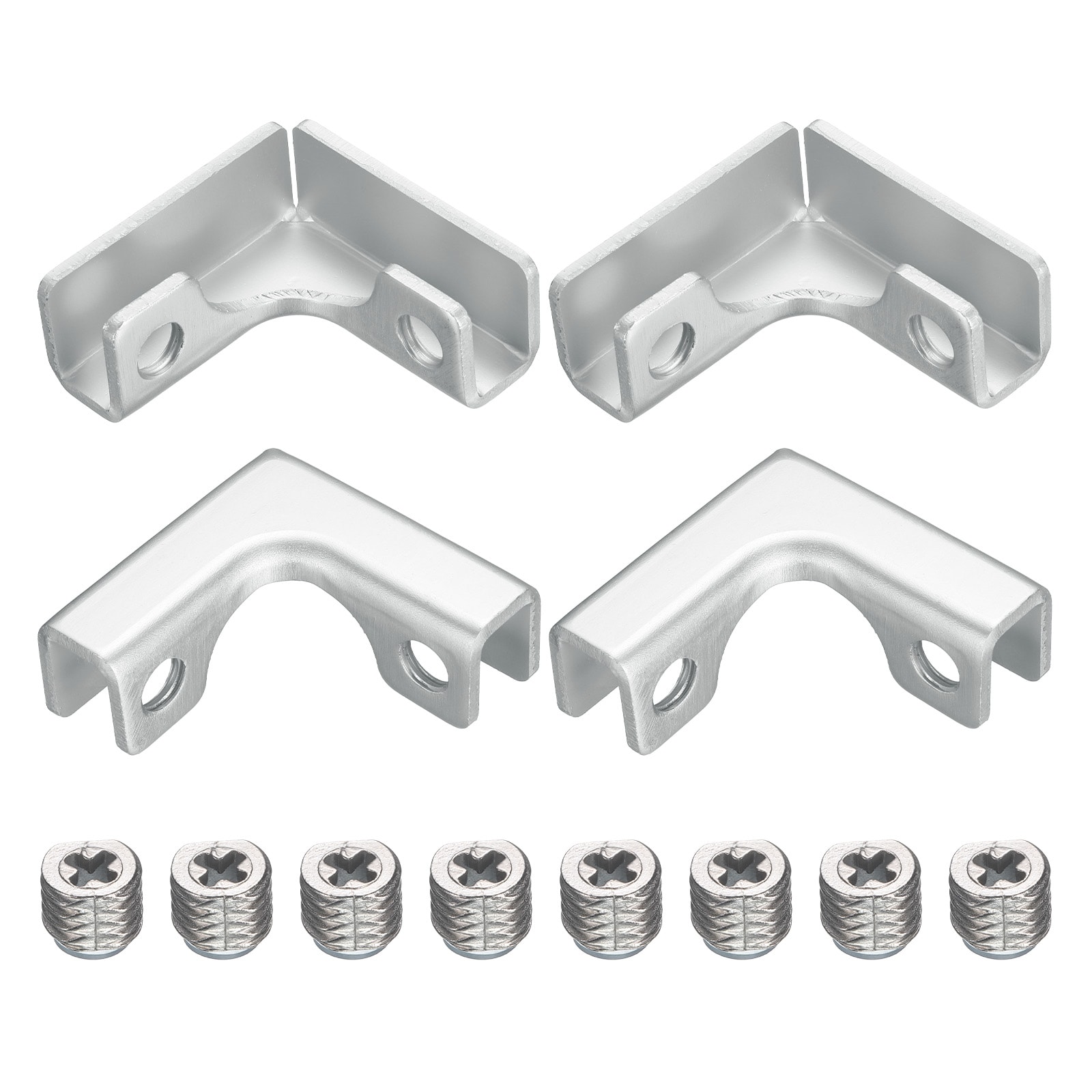 Unique Bargains 4pcs Glass Fixing Clip for 8-10mm L-Shaped Glass Combination Fixing Bracket Aluminum Alloy Reinforced Clip Clamp for Glass Display Cabinet Fish Tank (Silver Tone) #S26031300UX5691