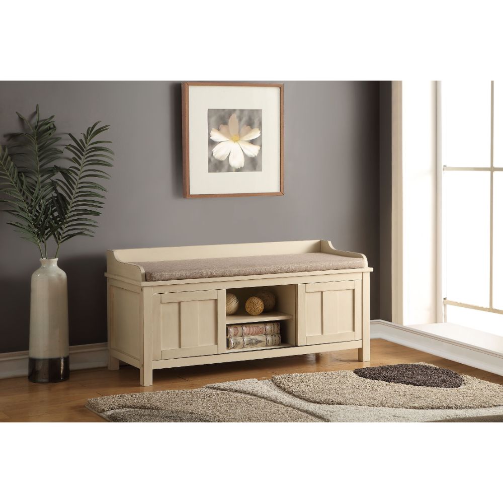 Amelia Pale Yellow Shoe Storage Bench