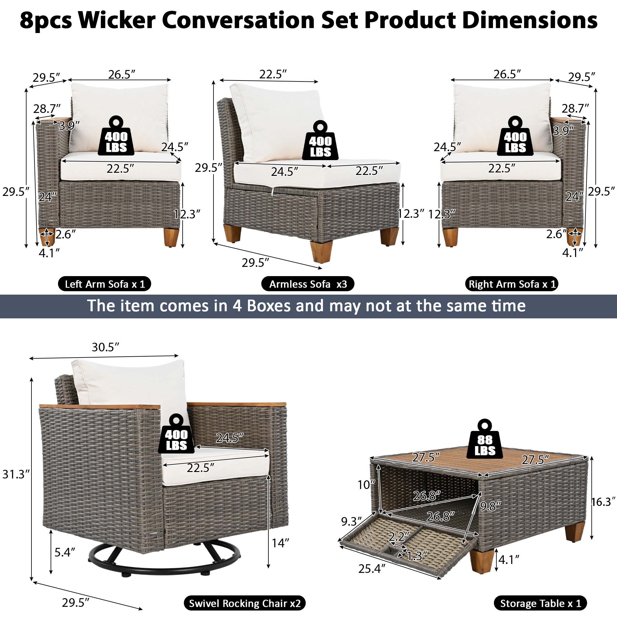 Clihome CL-4JK872 Patio-Conversation-Sets - View #5