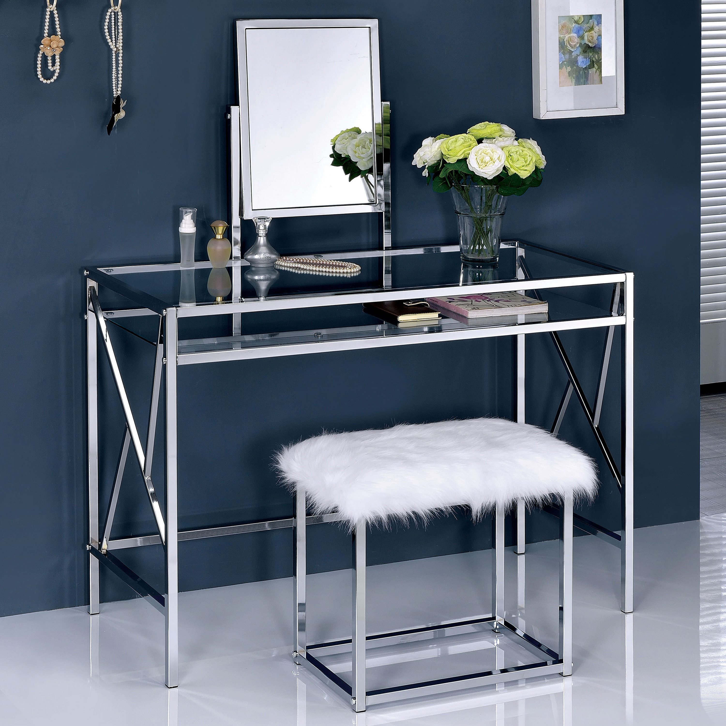 Furniture of America IDF-DK6707CRM Bedroom-Vanities - View #4