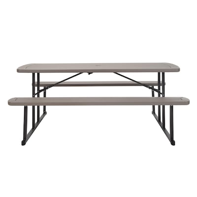 Cosco 56 88 In Brown Resin Rectangle, Lifetime Folding Picnic Table Assembly