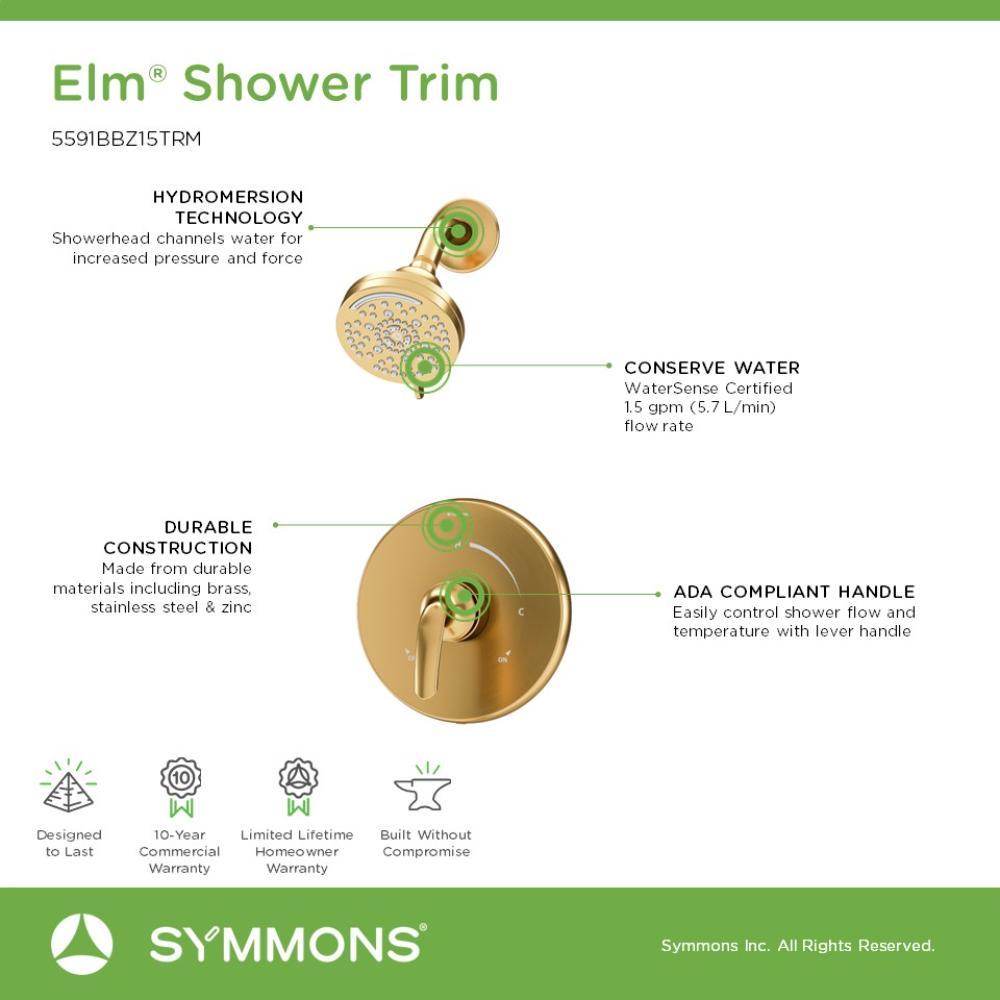 Symmons 5591BBZ15TRM Tub-Shower-Faucets - View #3