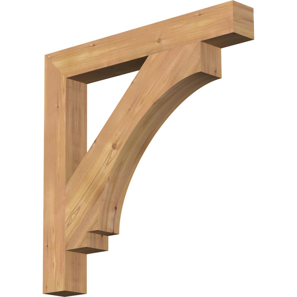 Ekena Millwork BKT04X28X28IMP05SWR Imperial Block Smooth 3-1/2-in x 28-in x 28-in Western red cedar Brown Wood Standard bracket