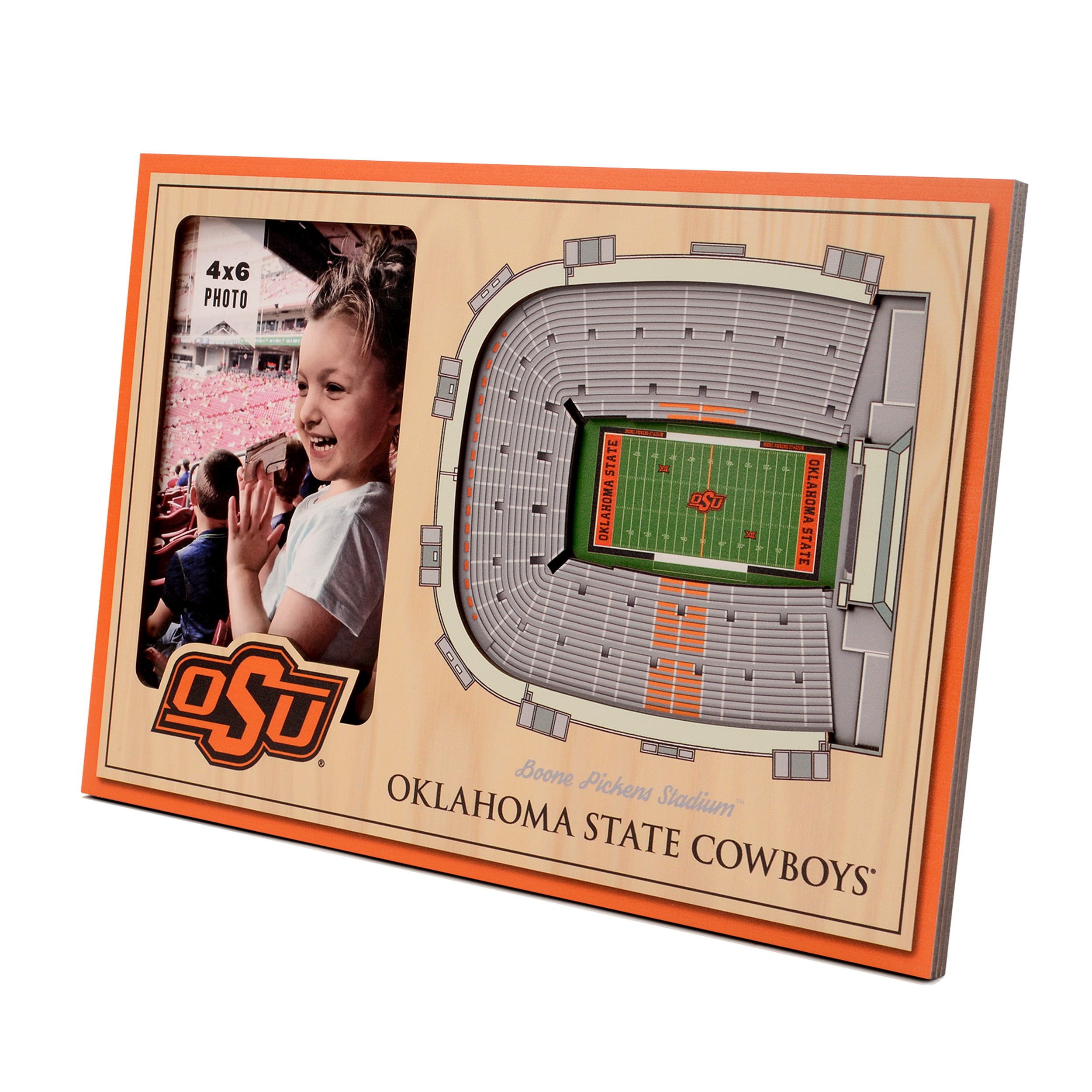StadiumViews 9025214 Oklahoma State Cowboys Team Colors Wood Picture Frame (8-in x 12-in)