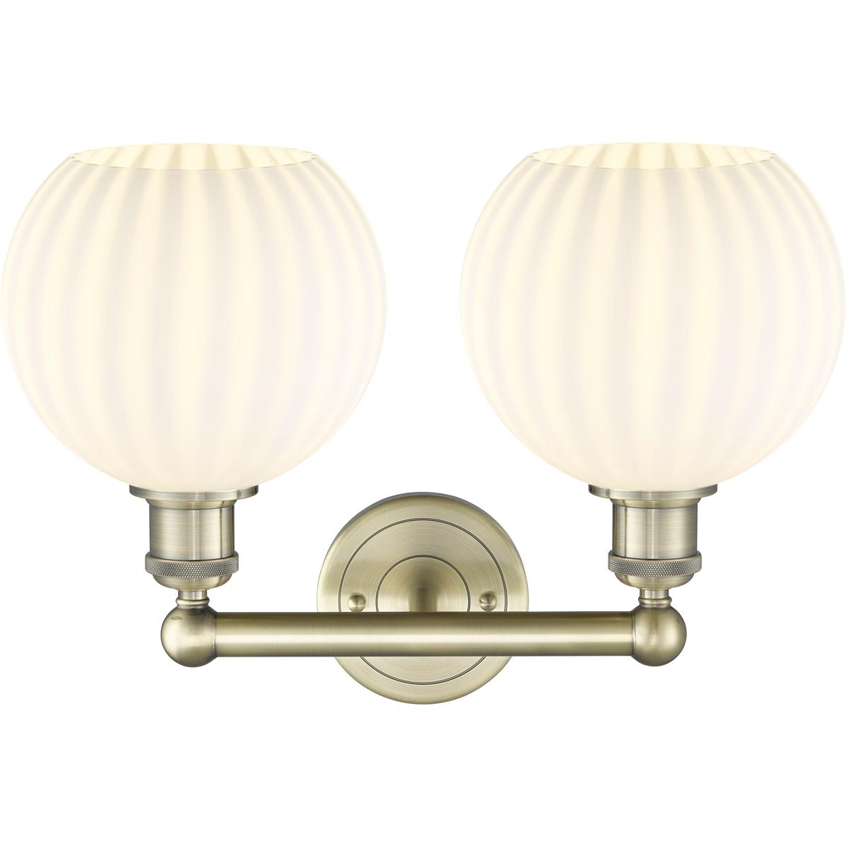 Innovations Lighting 2676270 616-2W-AB-G1217-8WV Edison White Venetian Antique Brass