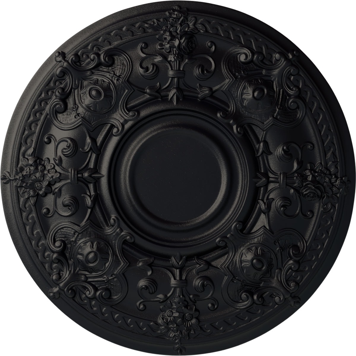 Ekena Millwork CM28OSSGS Oslo 28.125-in W x 28.125-in L Steel Gray Polyurethane Ceiling Medallion