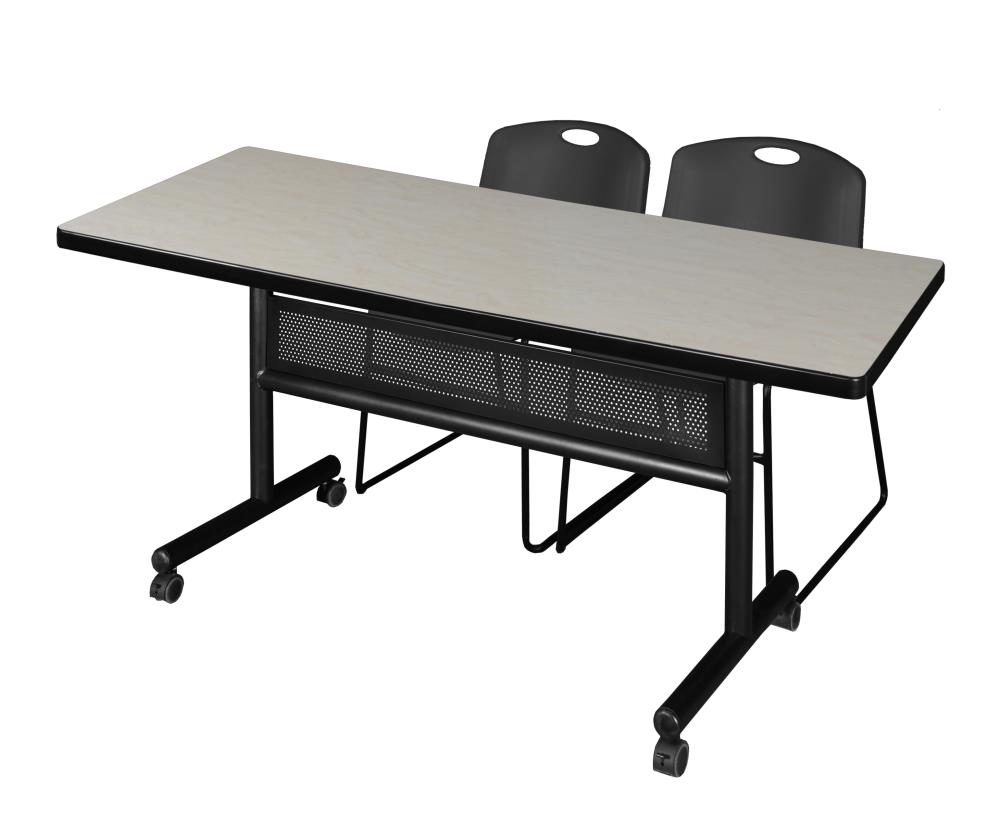 Regency MKFTM7230PL44BK Training Off-white 4-Person Training Table (72-in W x 29-in H)