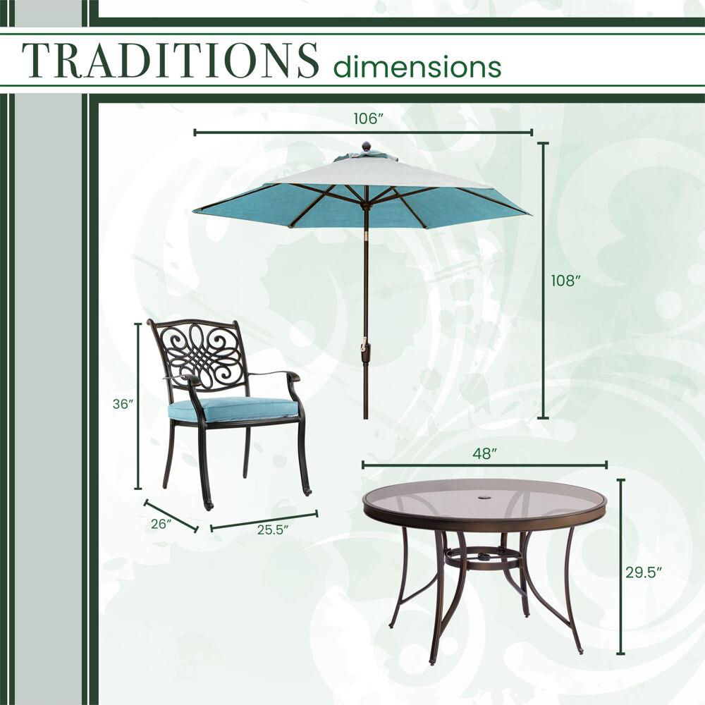 Hanover TRADDN5PCG-SU-B Patio-Dining-Sets - View #3