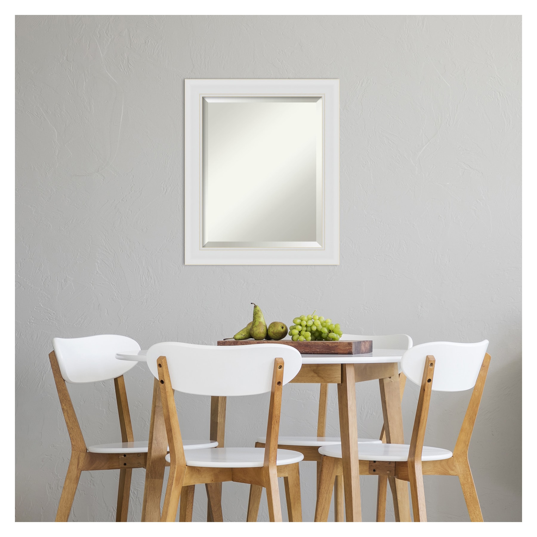 Soft White Rectangular Bathroom Vanity Wall Mirror