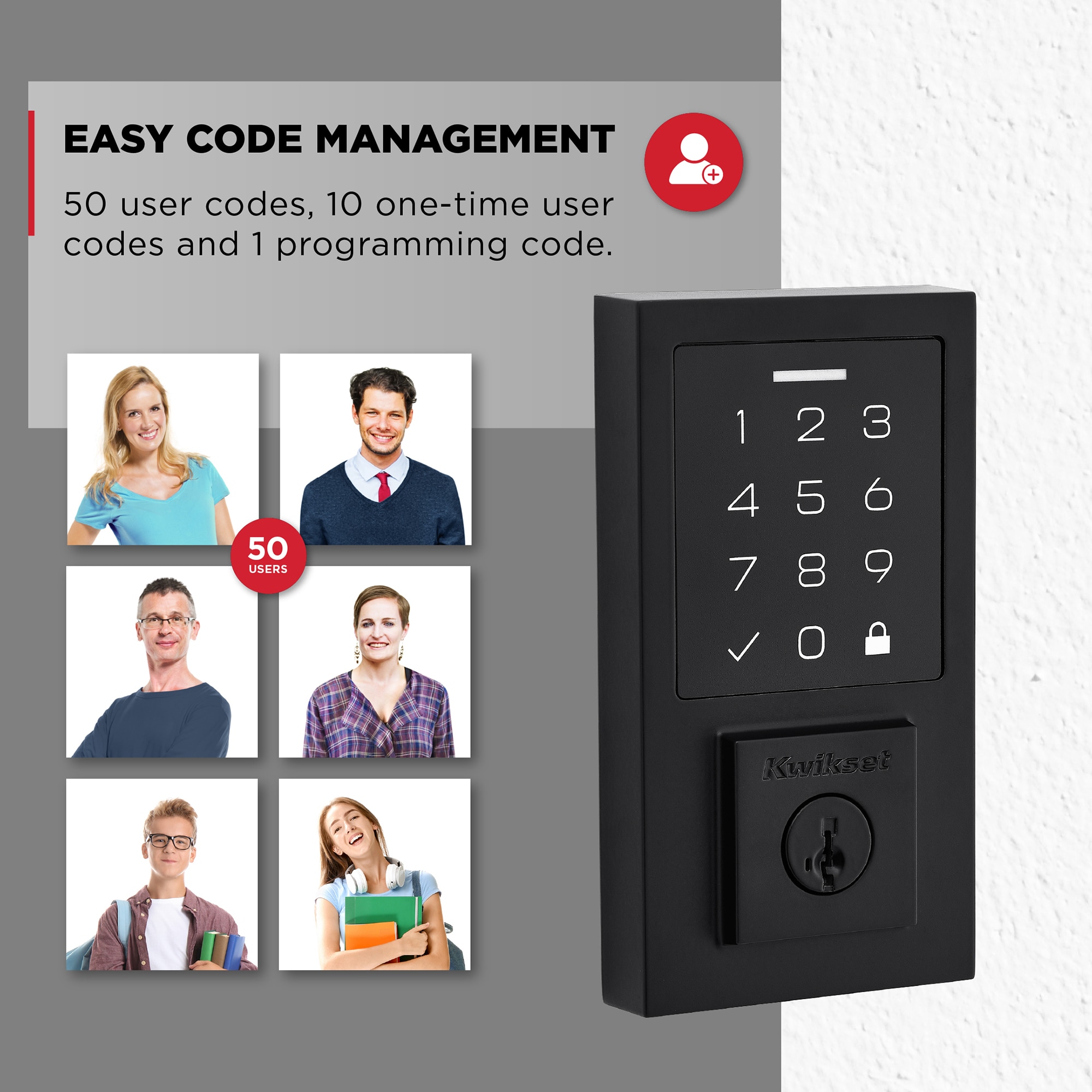 Kwikset Touchpad 270 SmartCode Contemporary Matte Black
