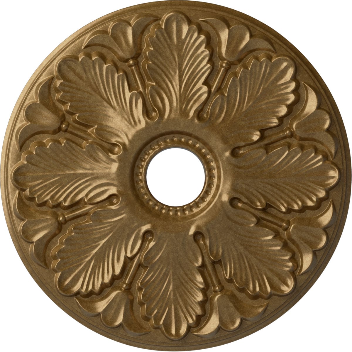 Ekena Millwork CM24MIPAS Milan 24.5-in W x 24.5-in L Painted Pale Gold Polyurethane Whole Ceiling Medallion