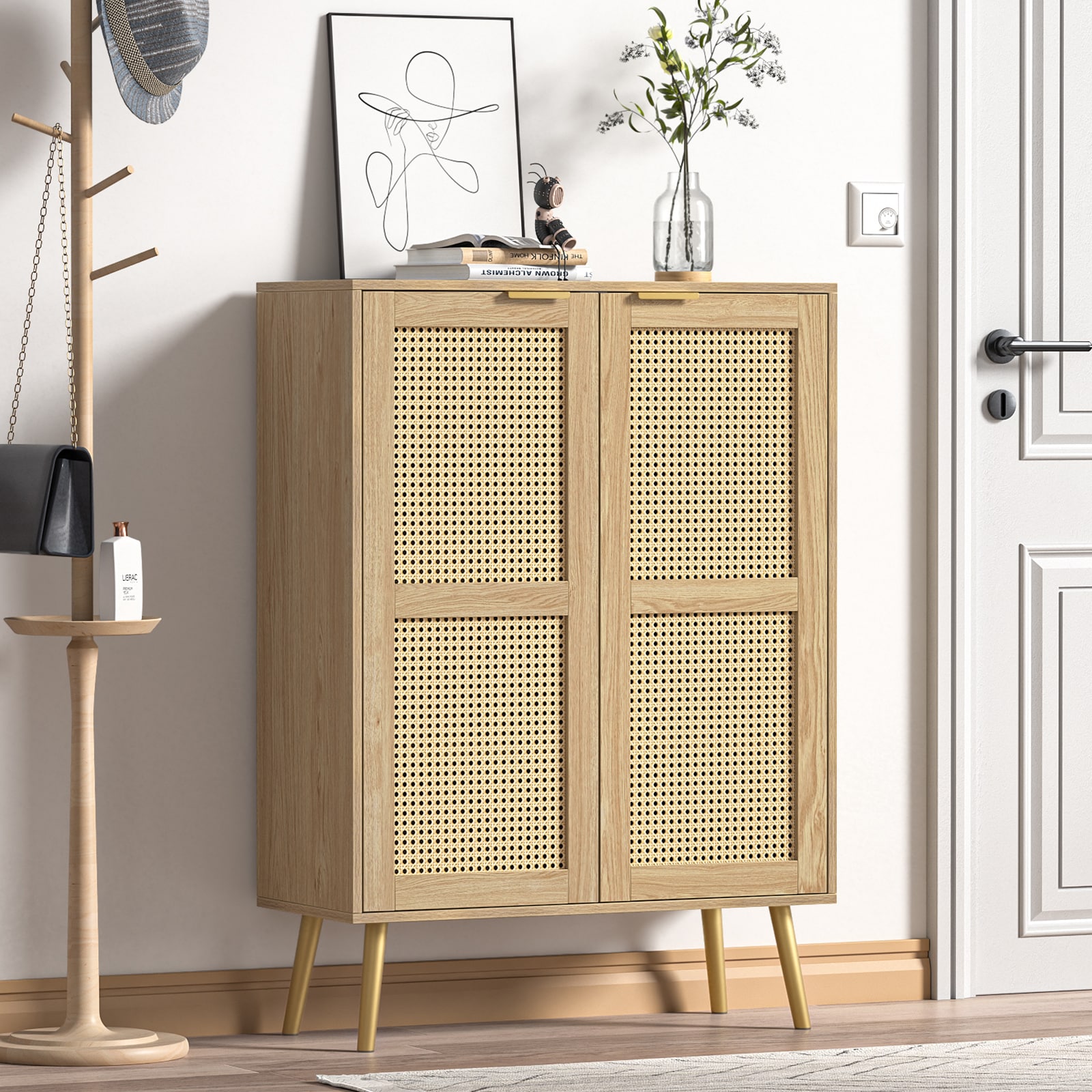 Delarpo GN003 Rattan Contemporary/Modern Natural Sideboard