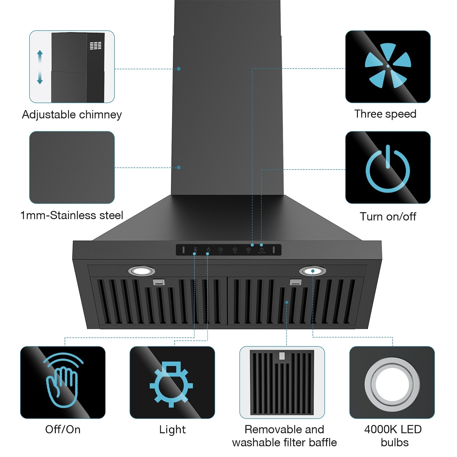 VIKIO VKRP3030T Wall-Mounted-Range-Hoods - View #4