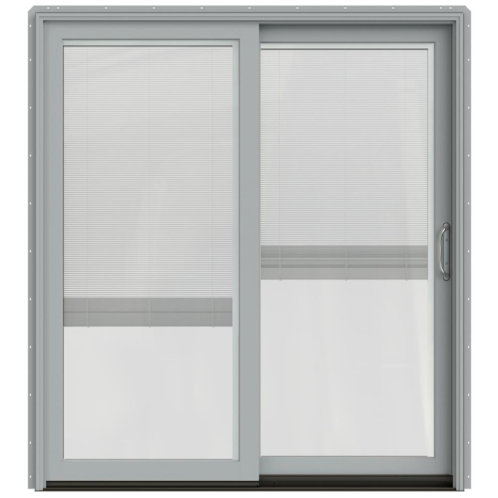 JELD-WEN 72-in X 80-in Low-e Blinds Between The Glass Silver Clad-wood ...