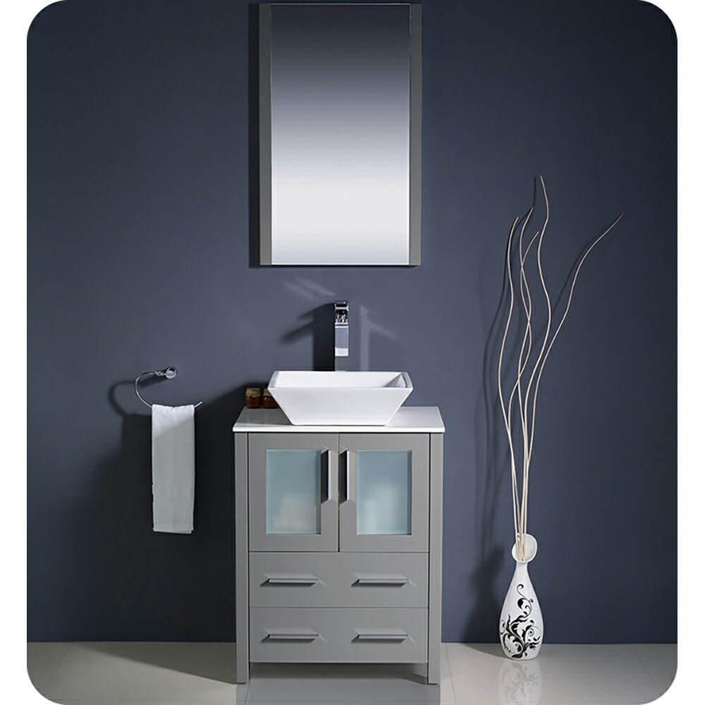 Fresca Torino 24-in Gray Bathroom Vanity Base Cabinet without Top in the  Bathroom Vanities without Tops department at