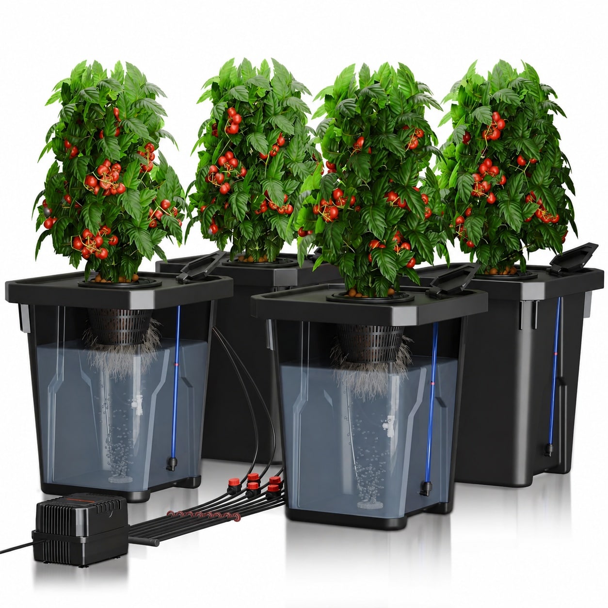 AKSCYZM -  DWC Hydroponics Grow System Kit 7 Gallon Deep Water Culture Triangular Cover Recircula...