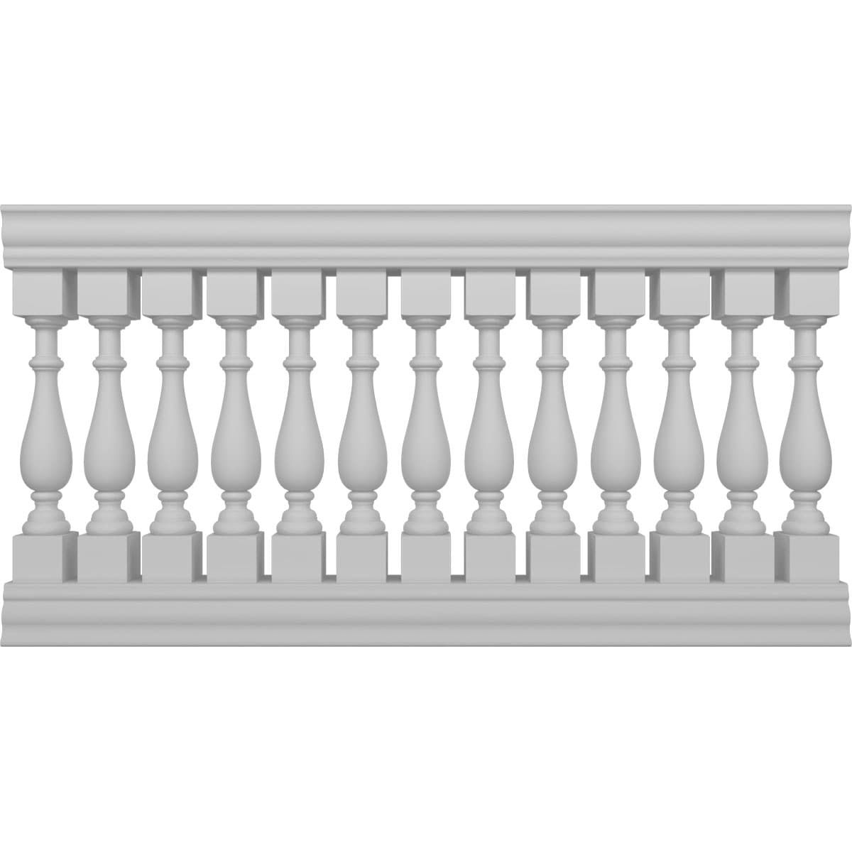 Ekena Millwork BALK41X072TRN FiberThane 6-Feet x 41-Inches Traditional Fiberglass Deck Rail Kit