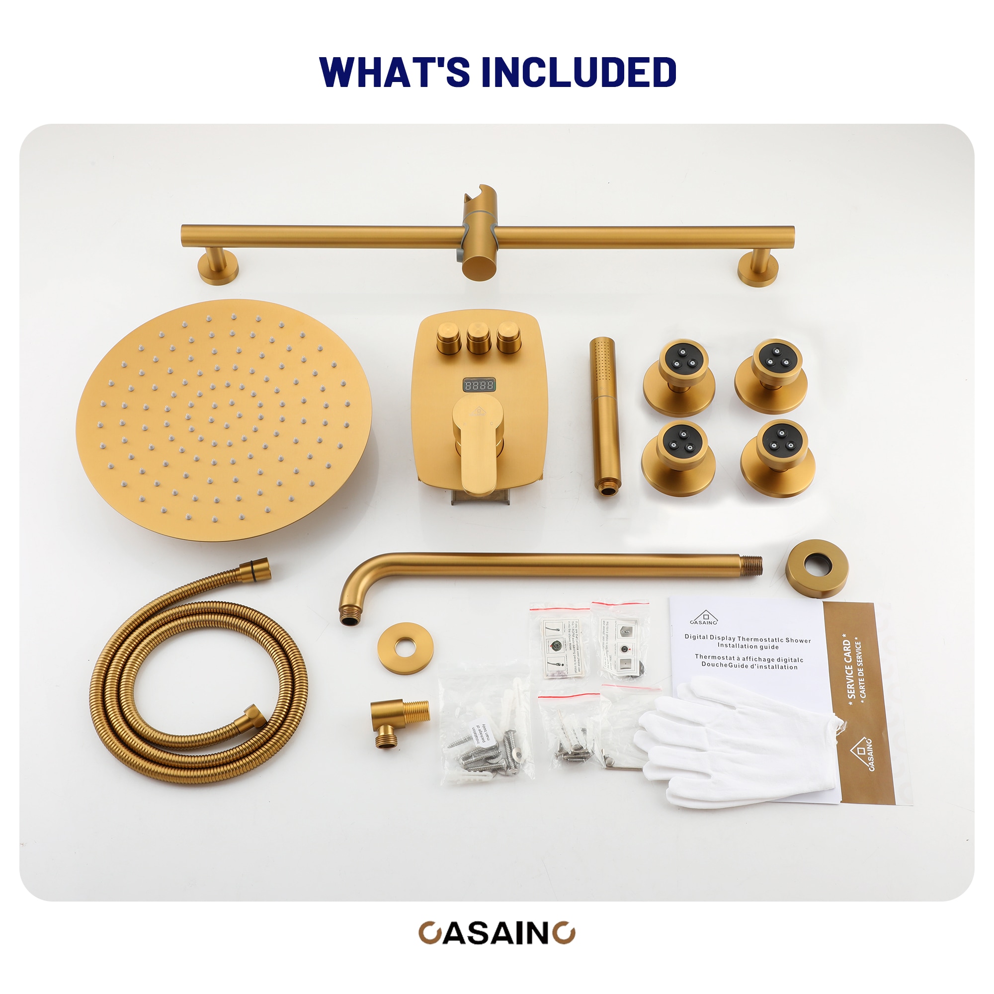 CASAINC BR01009SX12BG Showerhead-Bar-Panels - View #10