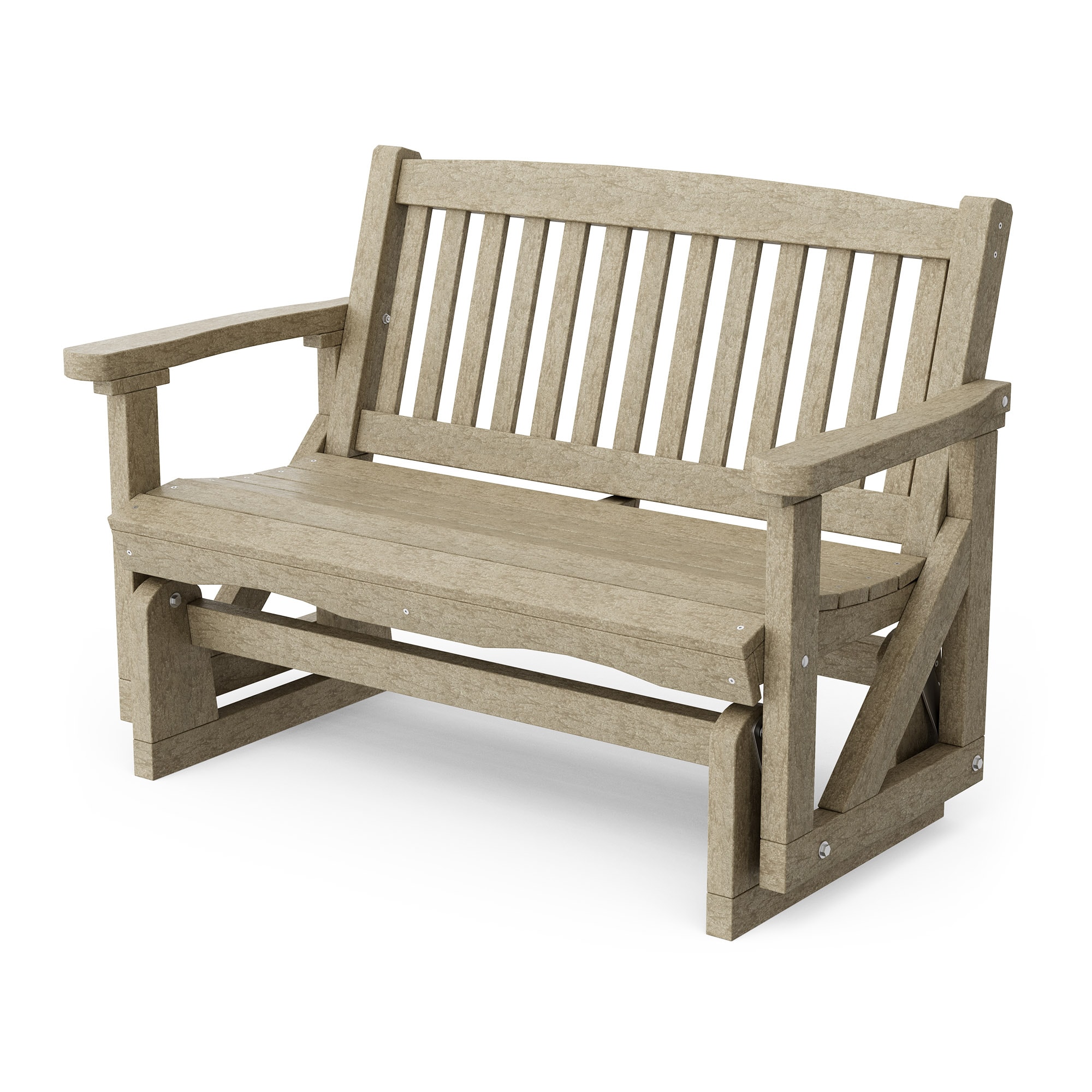 Wildridge LCC-207-WW Classic 2 -person Weathered Wood HDPE Outdoor Glider
