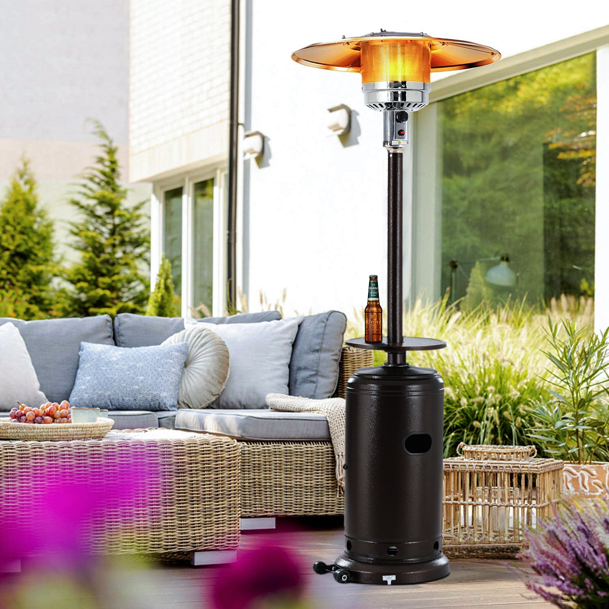 Outdoor Black Patio Gas Heater Cover Protector Garden Polyester Waterproof UK 