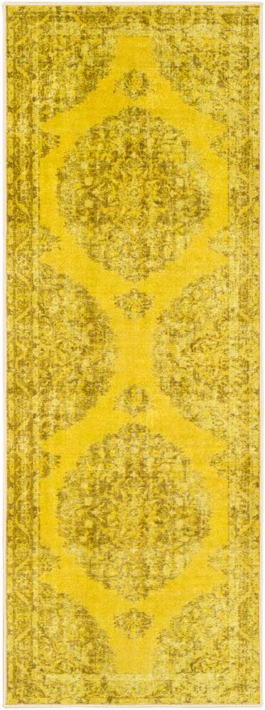 Surya PKR2304-2773 Parker 2 X 8 (ft) Yellow Medallion Oriental Runner