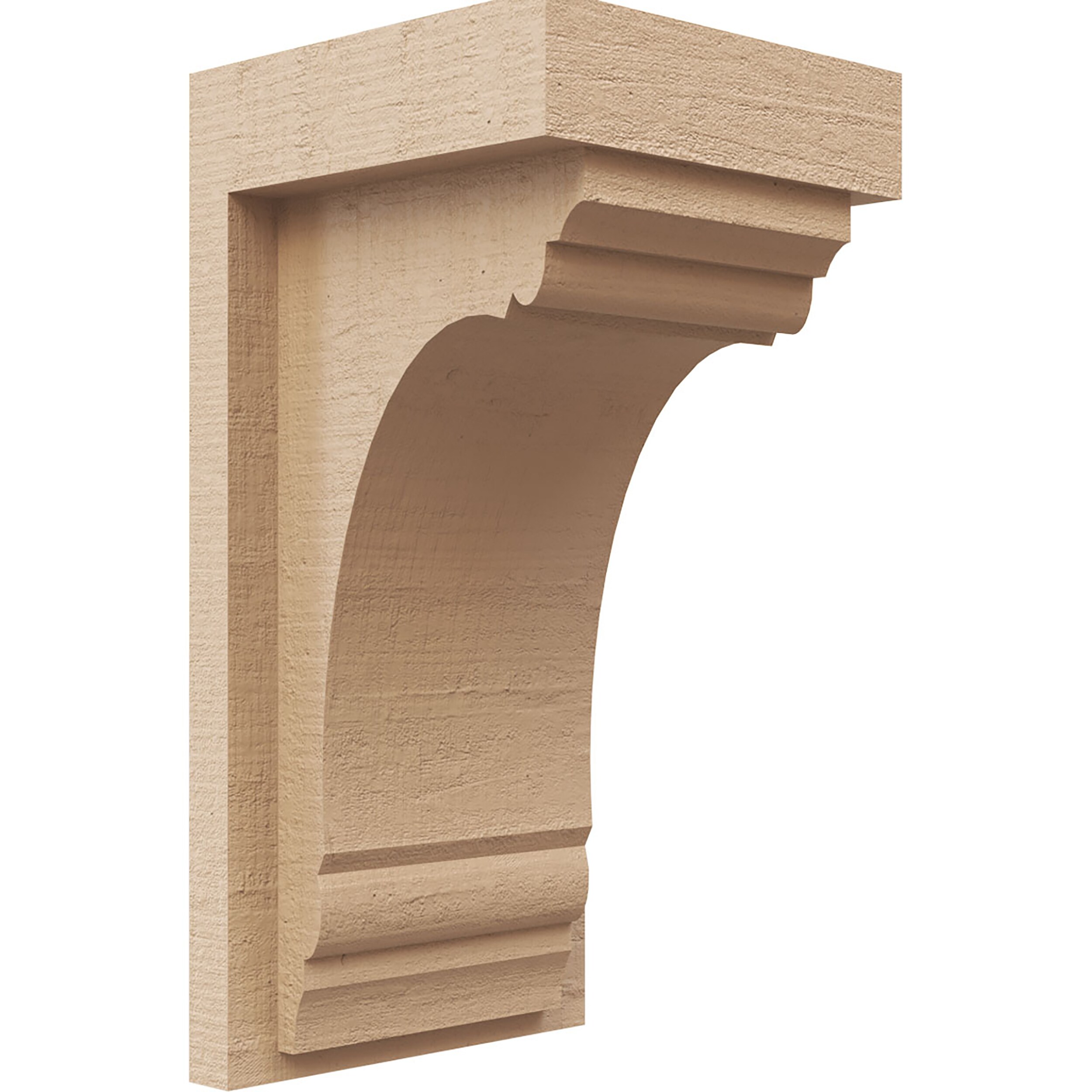 Ekena Millwork CORU04X04X08WARRCPR 4-in x 4-in x 8-in Rough Cedar Woodgrain TimberThane Primed Urethane Paintable/Stainable Corbel