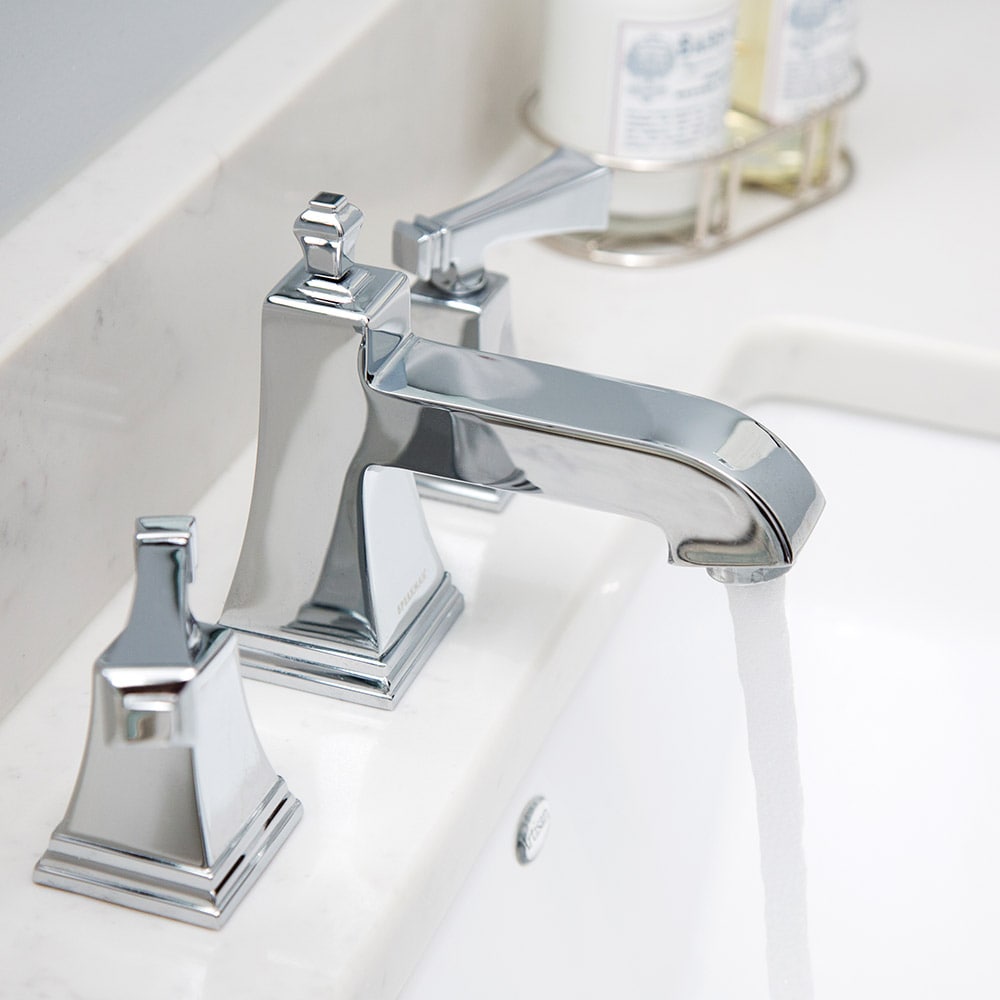 Rainier Square Chrome 8 in. Widespread Polished Bathroom Faucet