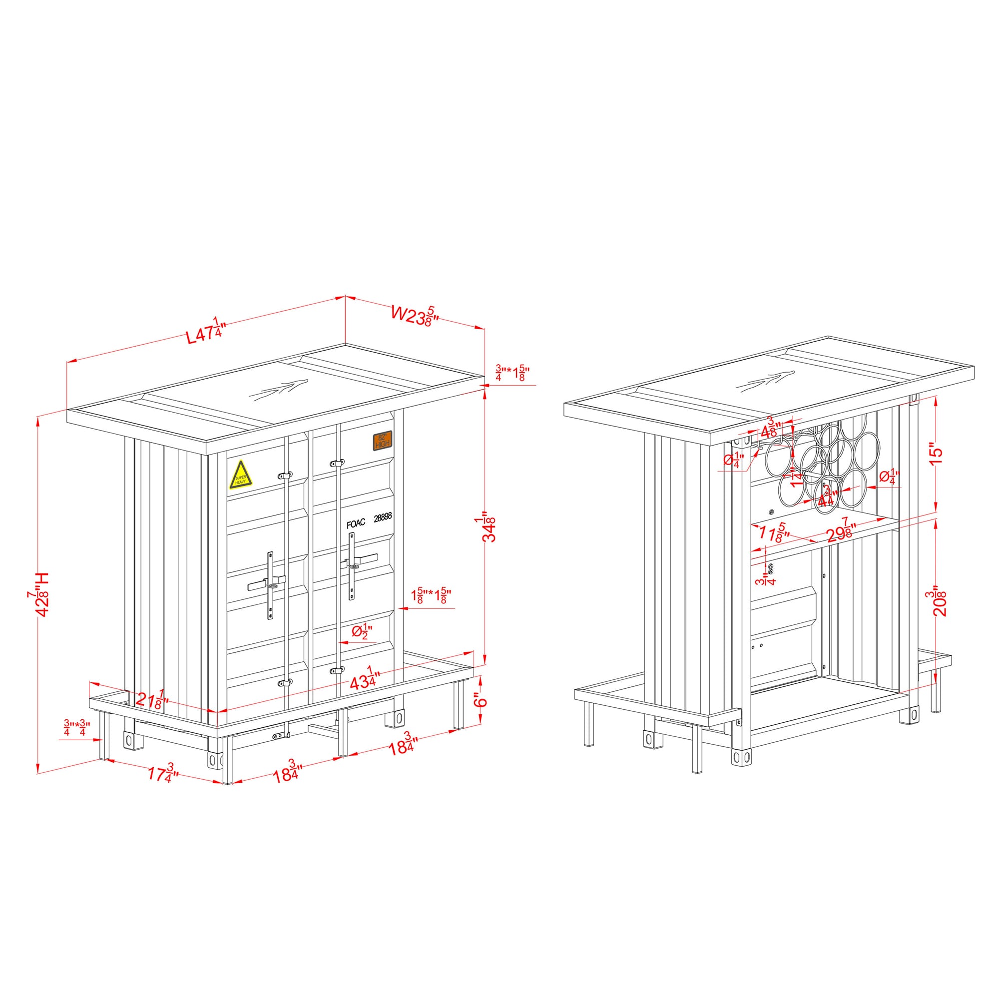Furniture of America IDF-3789BK-BT Dining-Tables - View #12