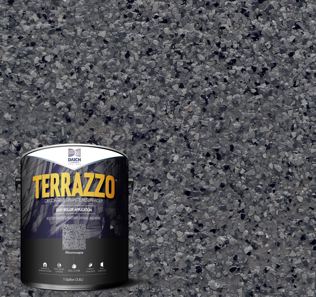 Daich TZO-MN-378 Terrazzo Moonscape Satin Interior/Exterior Anti-Skid Porch and Floor paint ( 1-gallon )
