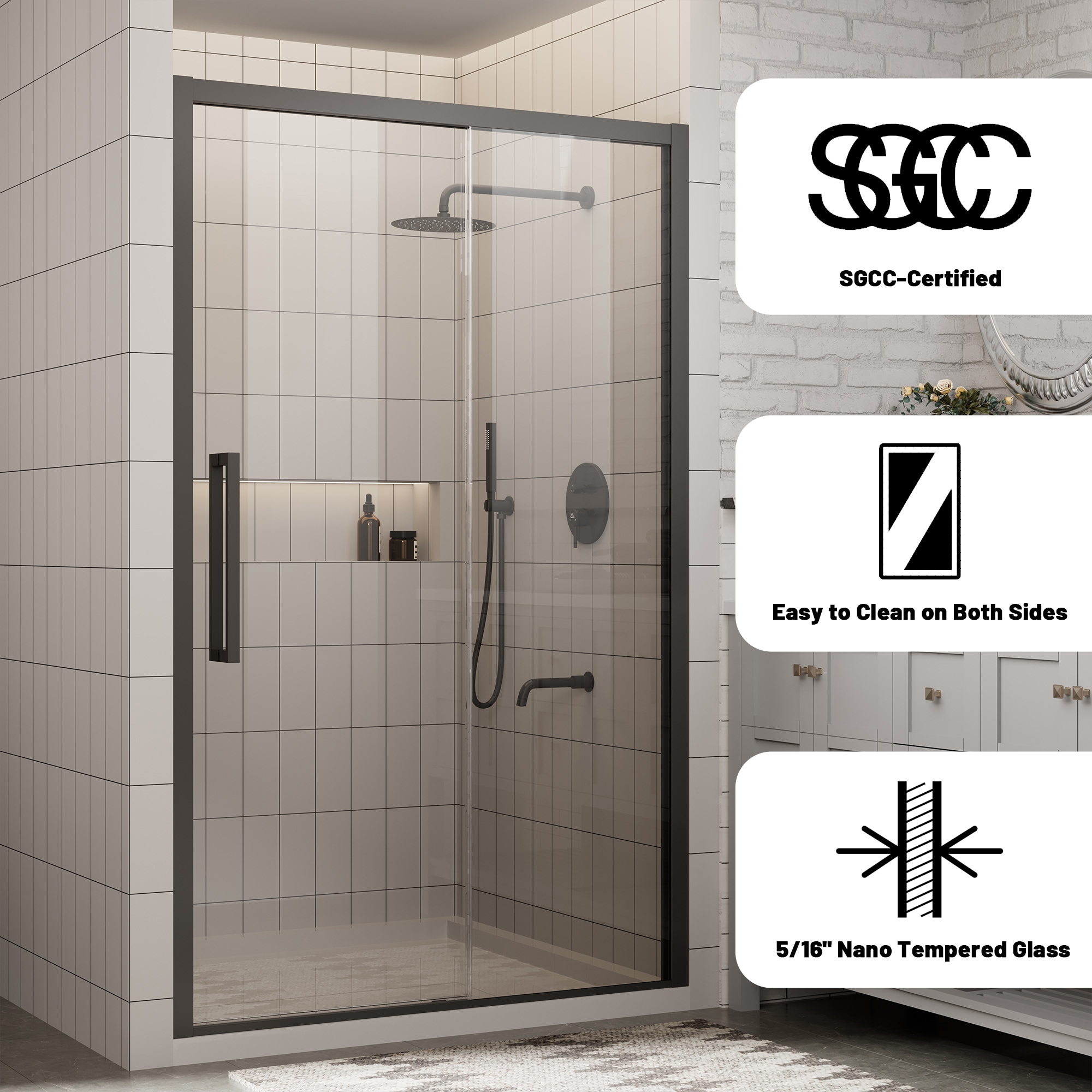 CASAINC CA-GLS4-4876MB Shower-Doors - View #6