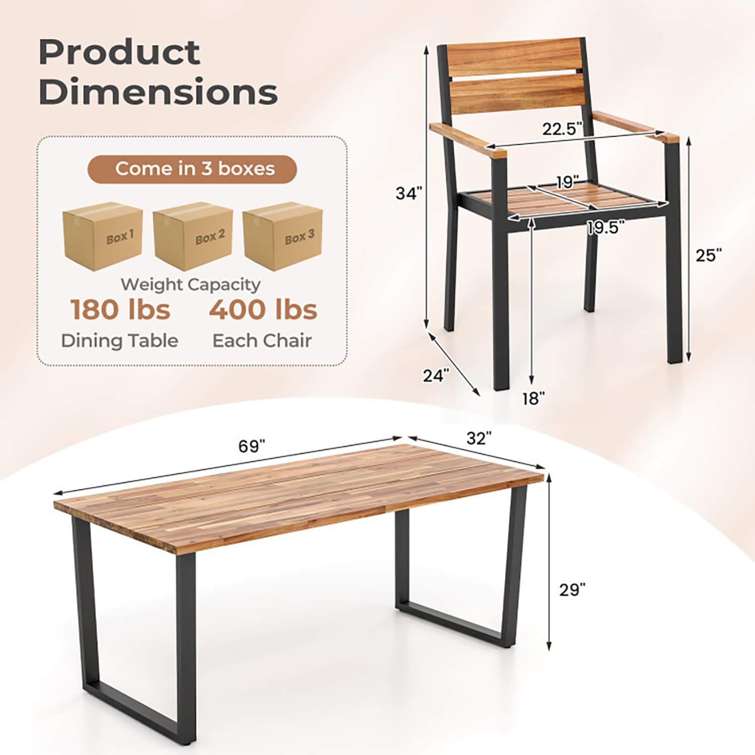 GZMR GZ-OUGO166FGA Patio-Dining-Sets - View #5