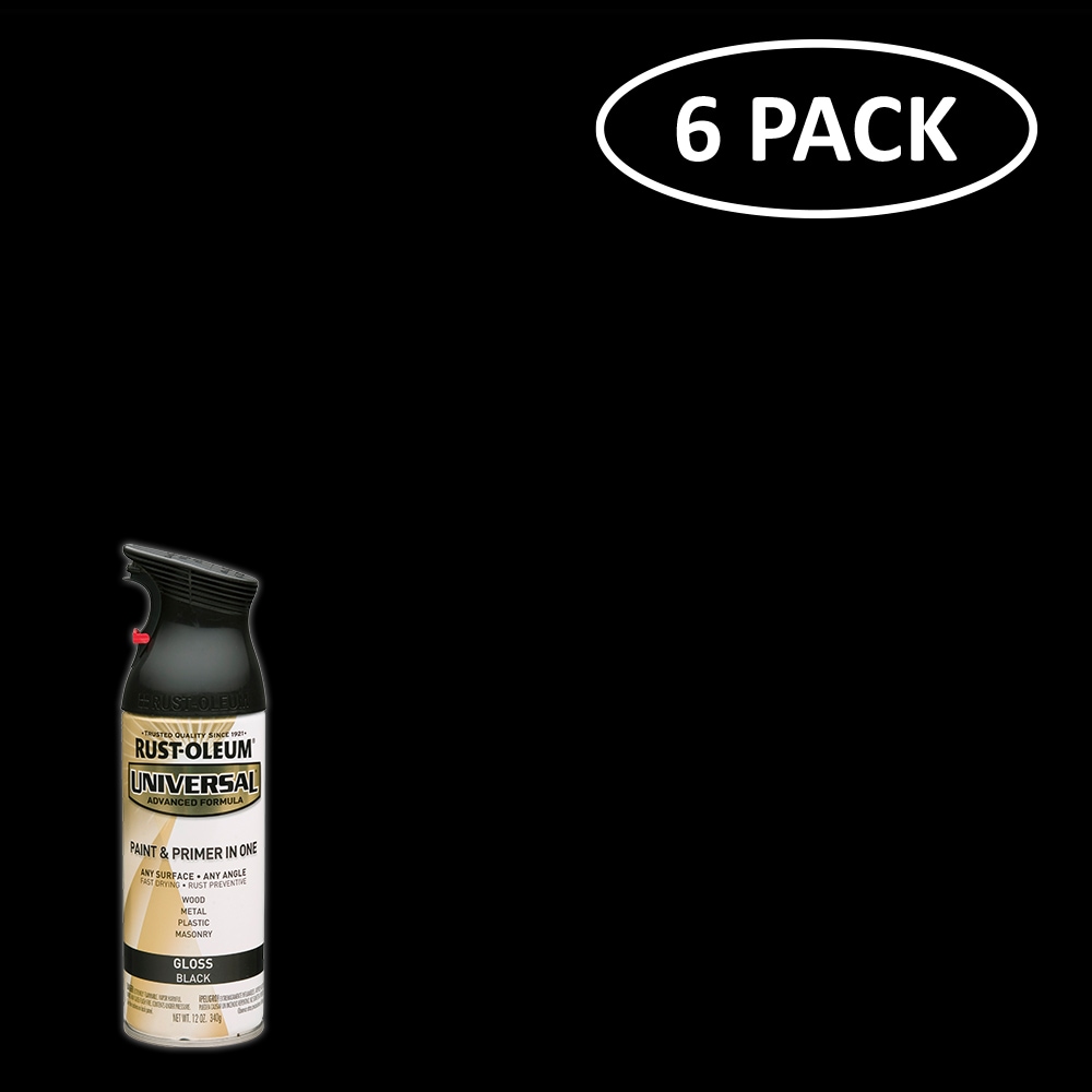 Rust-Oleum 6pk 12oz Universal Gloss Spray Paint Black