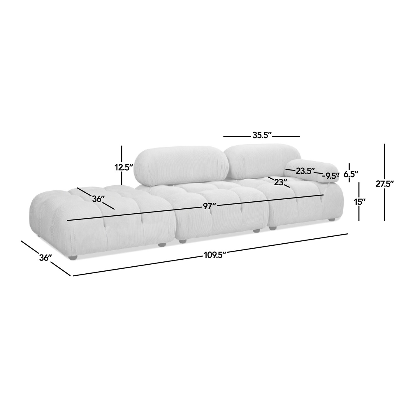 Jennifer Taylor Home 62260-MYG-MY Sofas-Loveseats - View #12