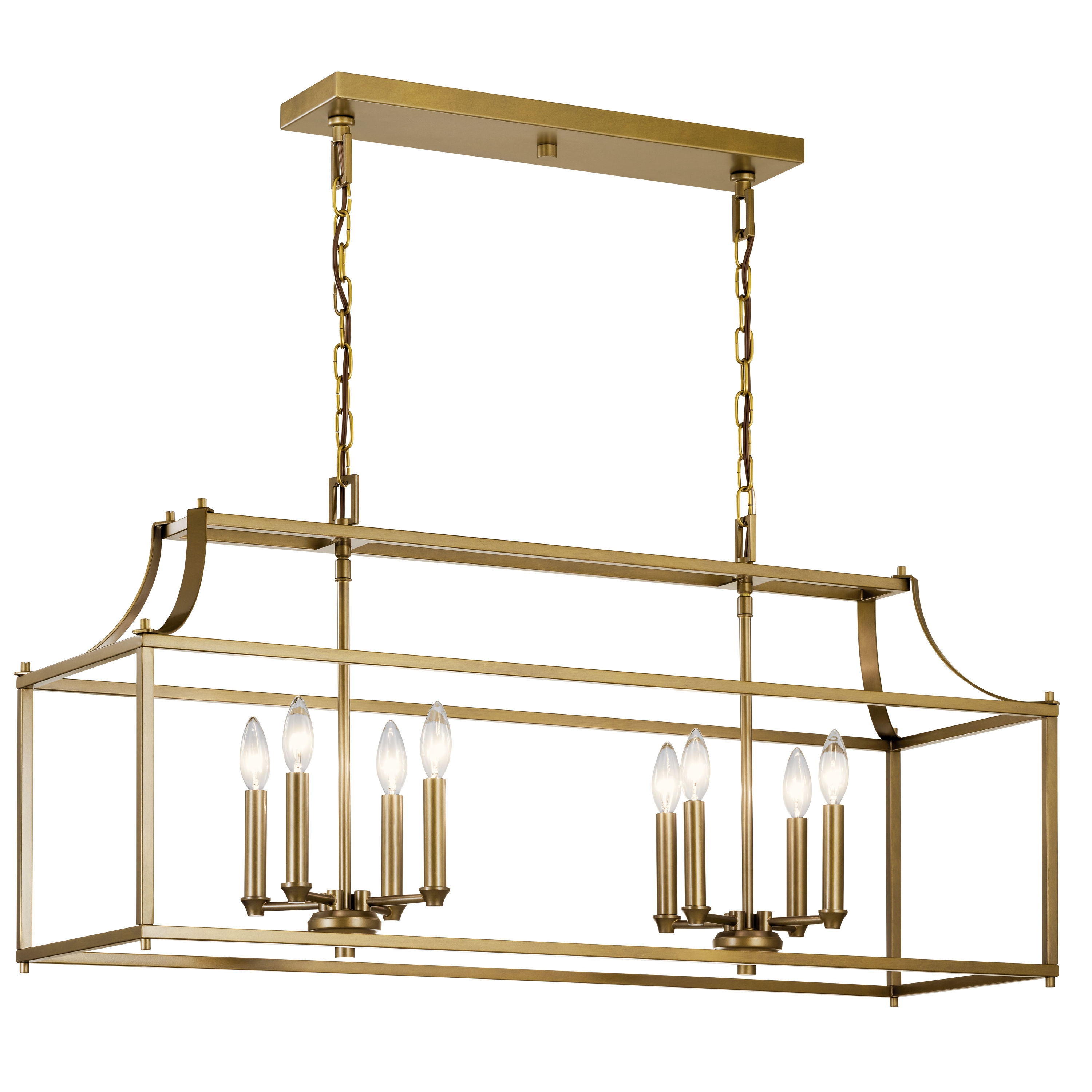 Kichler 42497NBR Morrigan 8 -Light Brass Traditional Cage For Use in Bedrooms, Dining Rooms, Foyers, Kitchens, Living Rooms Chandelier