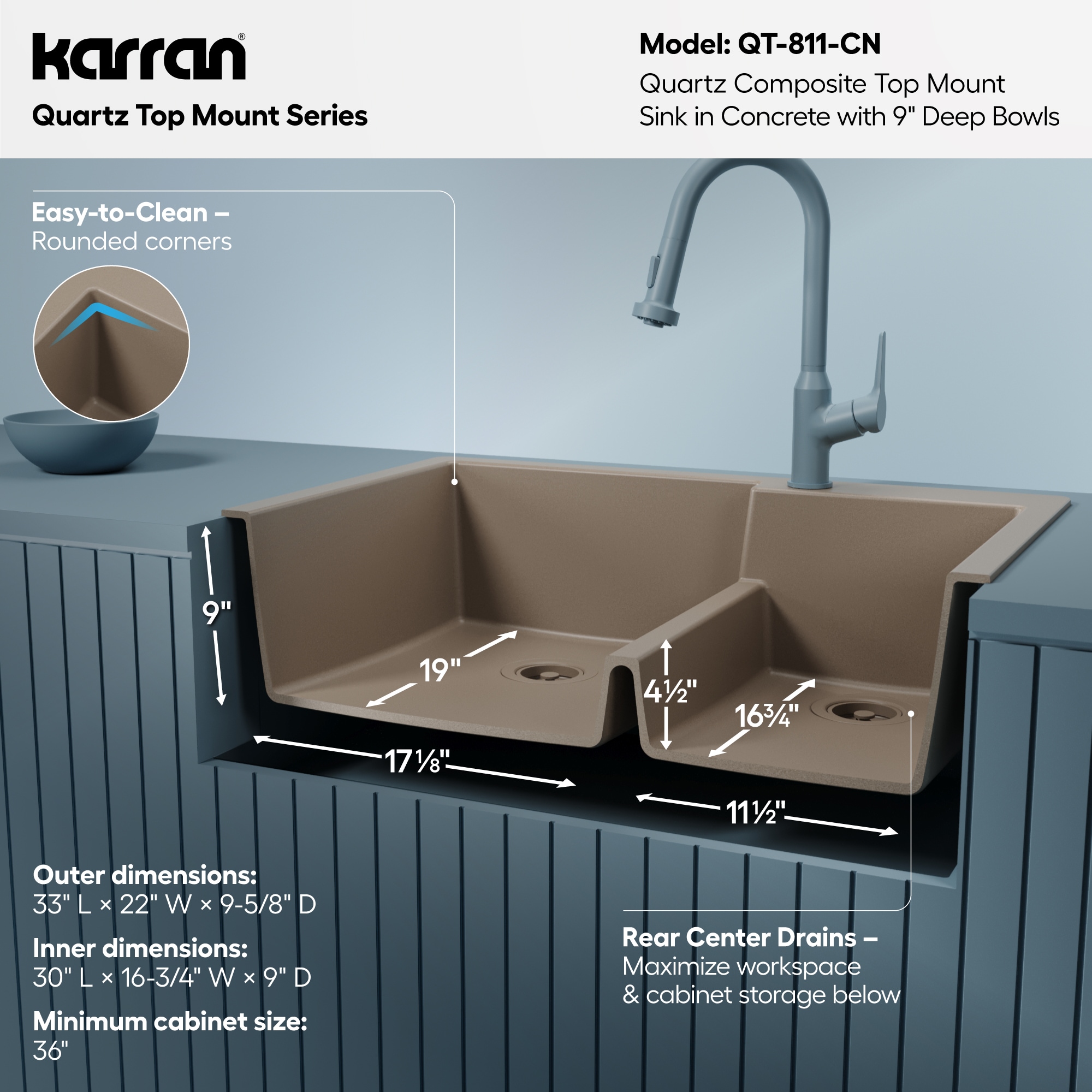 Karran QT-811-CN Kitchen-Sinks - View #7
