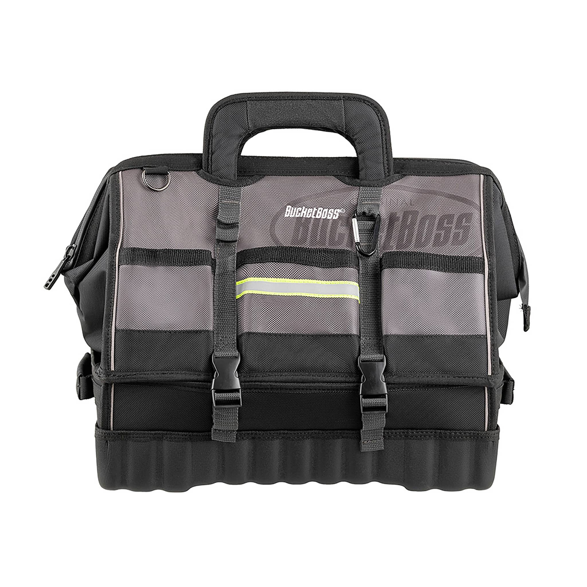 Bucket Boss 18″ HV PRO DROP BOTTOM Grey, Black Polyester 18-in Zippered Tool Bag 68118-HV Sansujyuku sansujyuku.com