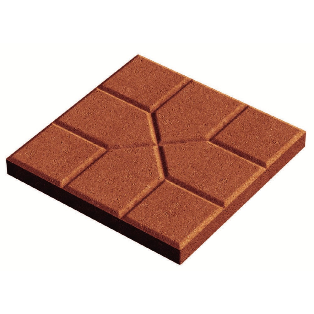  104817201 16-in L x 16-in W x 2-in H Square Red Concrete Patio Stone
