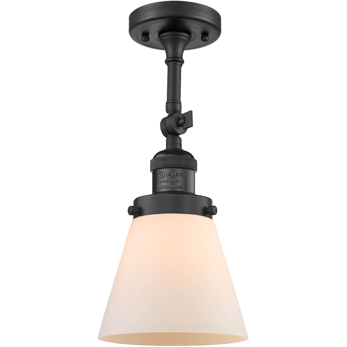 Innovations Lighting 1354686 201F-BK-G61-LED Franklin Restoration Small Cone Matte Black