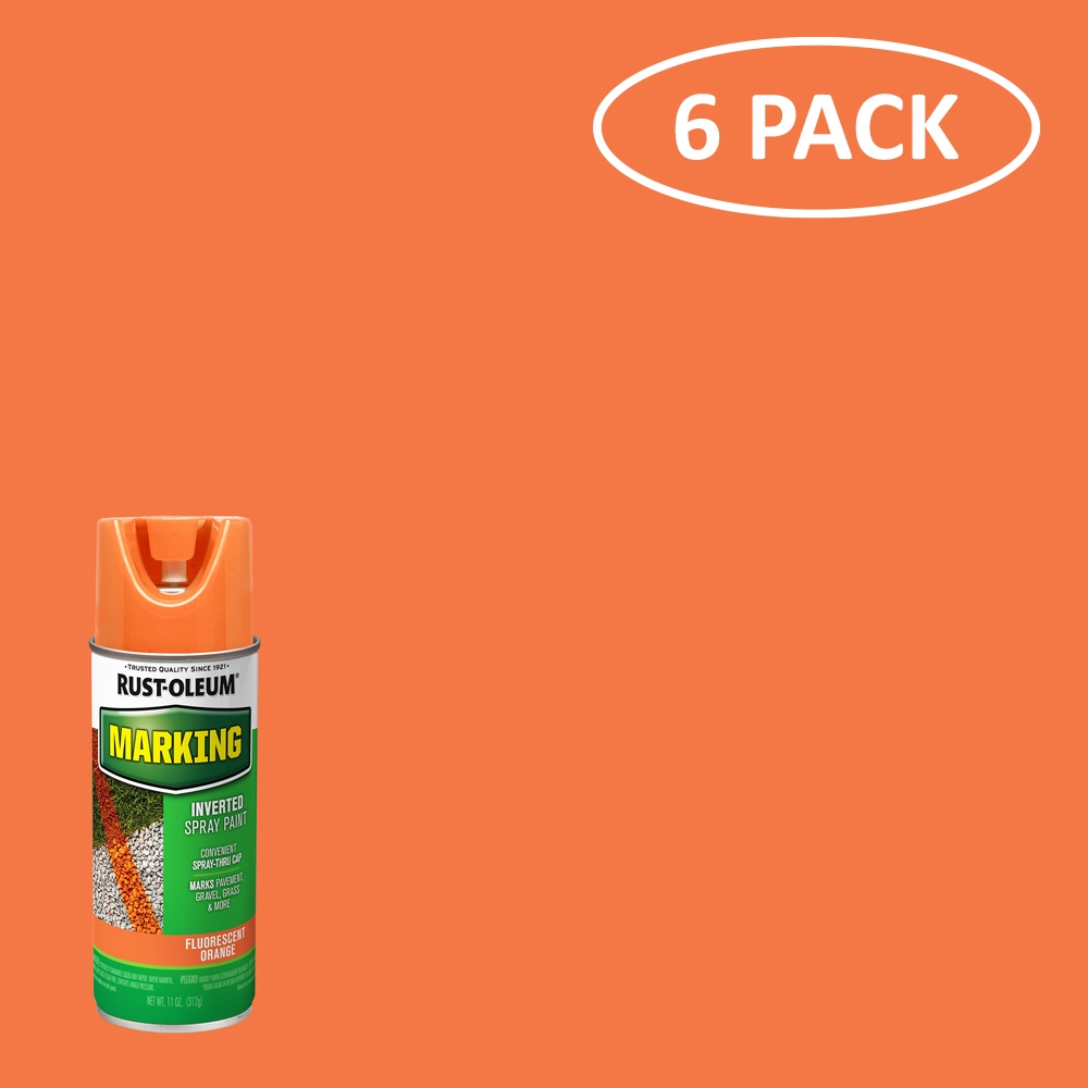 Rust-Oleum 1987830SOS Specialty 6 -Pack Fluorescent Orange Oil-based Marking paint ( Spray can )