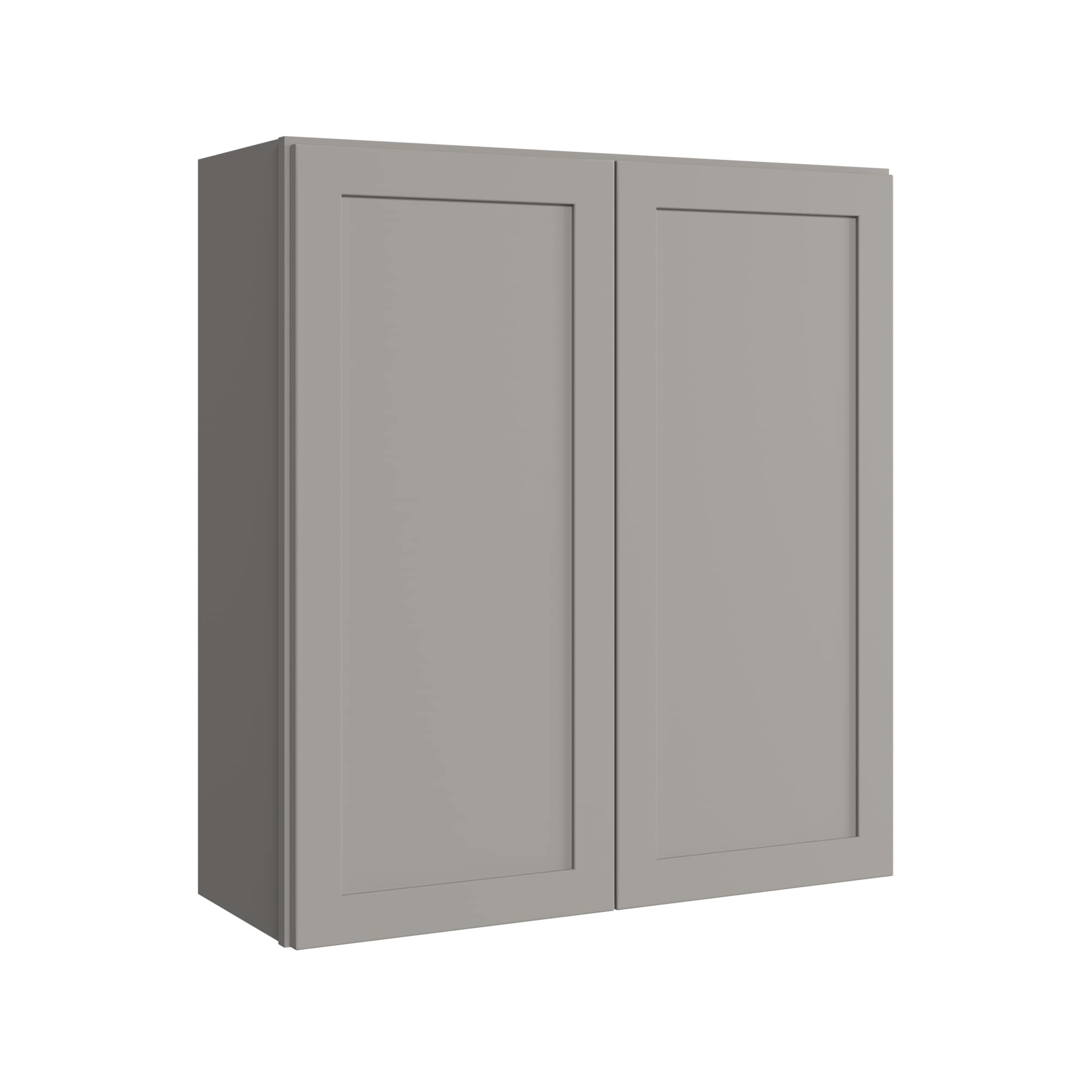 KraftMaid Momentum W3336G81 Deveron 33-in W x 36-in H x 12-in D Pebble Grey Wall Fully assembled Plywood Cabinet (Recessed Panel Shaker)