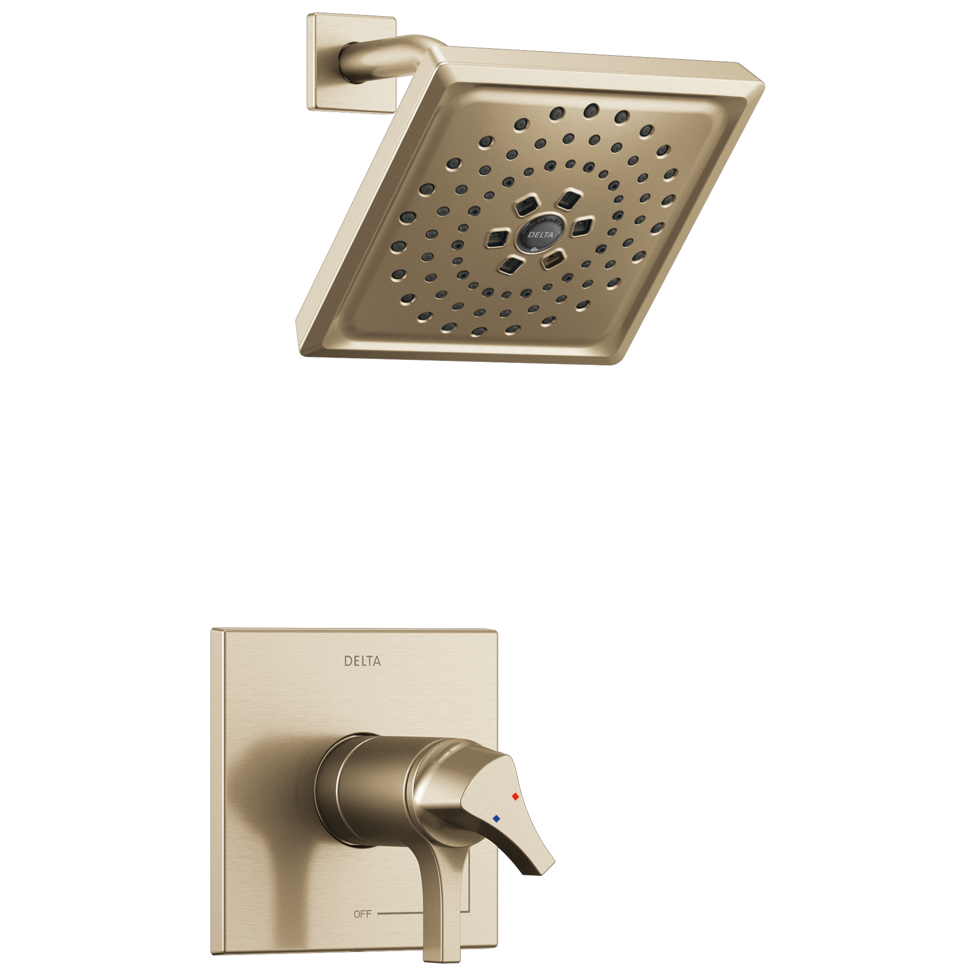 Delta T17T274-CZ Zura Champagne Bronze 2-handle Multi-function 6.63-Inches Square Shower Faucet