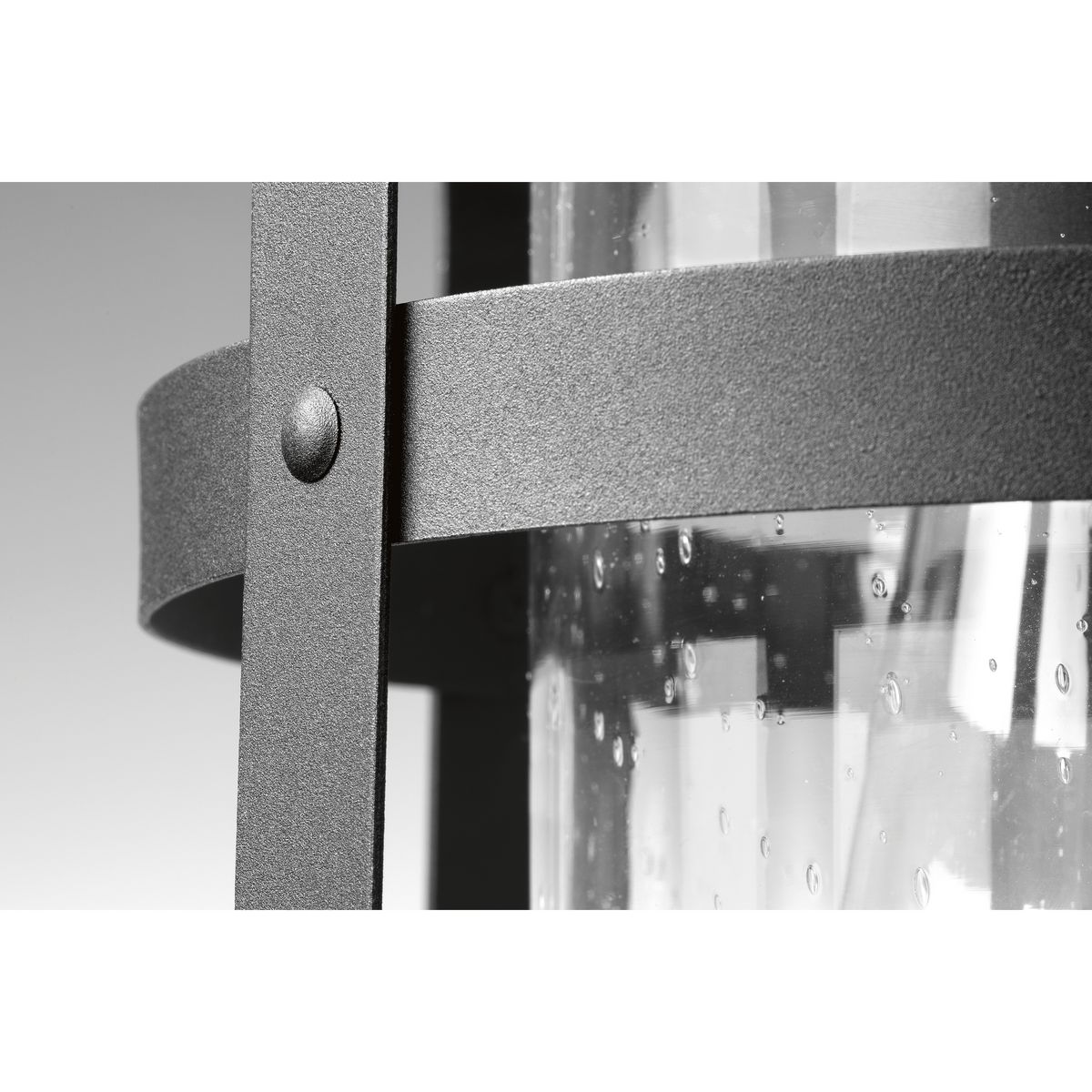 Haslett Black Textured Glass Outdoor Hanging Lantern