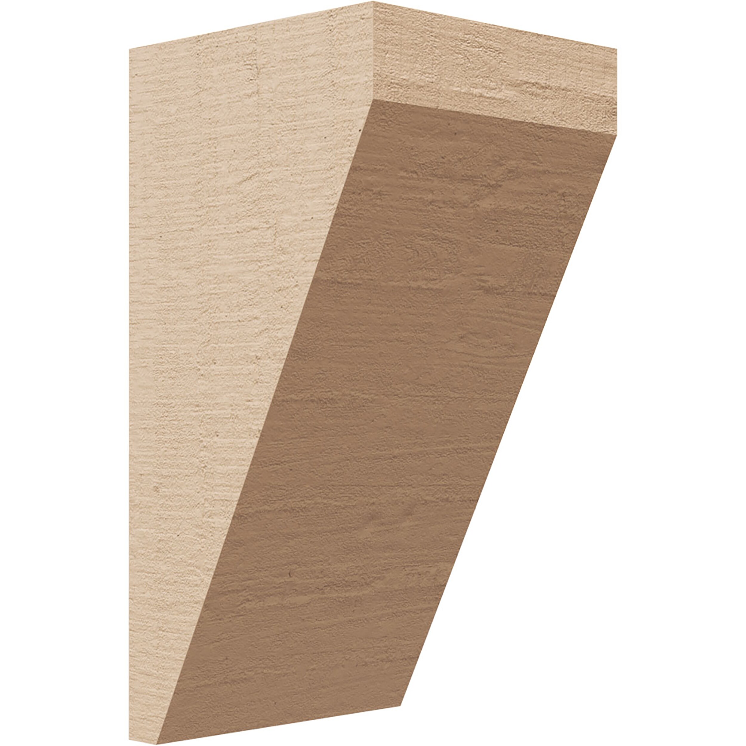 Ekena Millwork CORU04X04X08CONRCPR 4-in x 4-in x 8-in Rough Cedar Woodgrain TimberThane Primed Urethane Paintable/Stainable Corbel