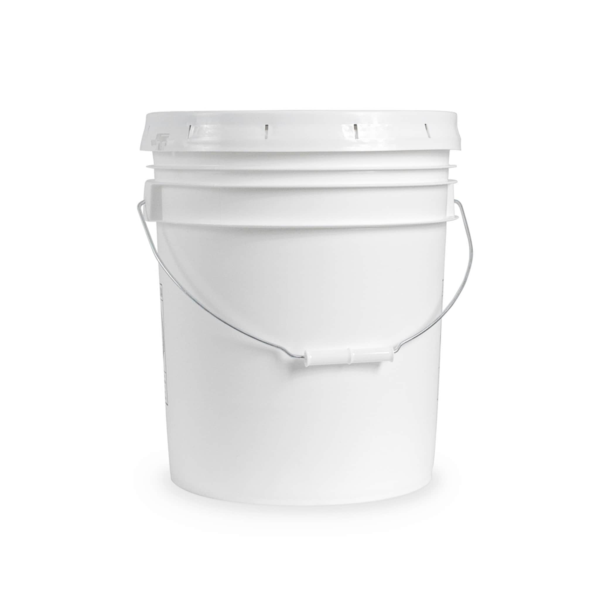 5 Gallon White Bucket & Lid - Durable 90 Mil All Purpose Pail - Food Grade  - BPA Free Plasti (5 Gal. w/Lids - 3pk) - Made in The USA