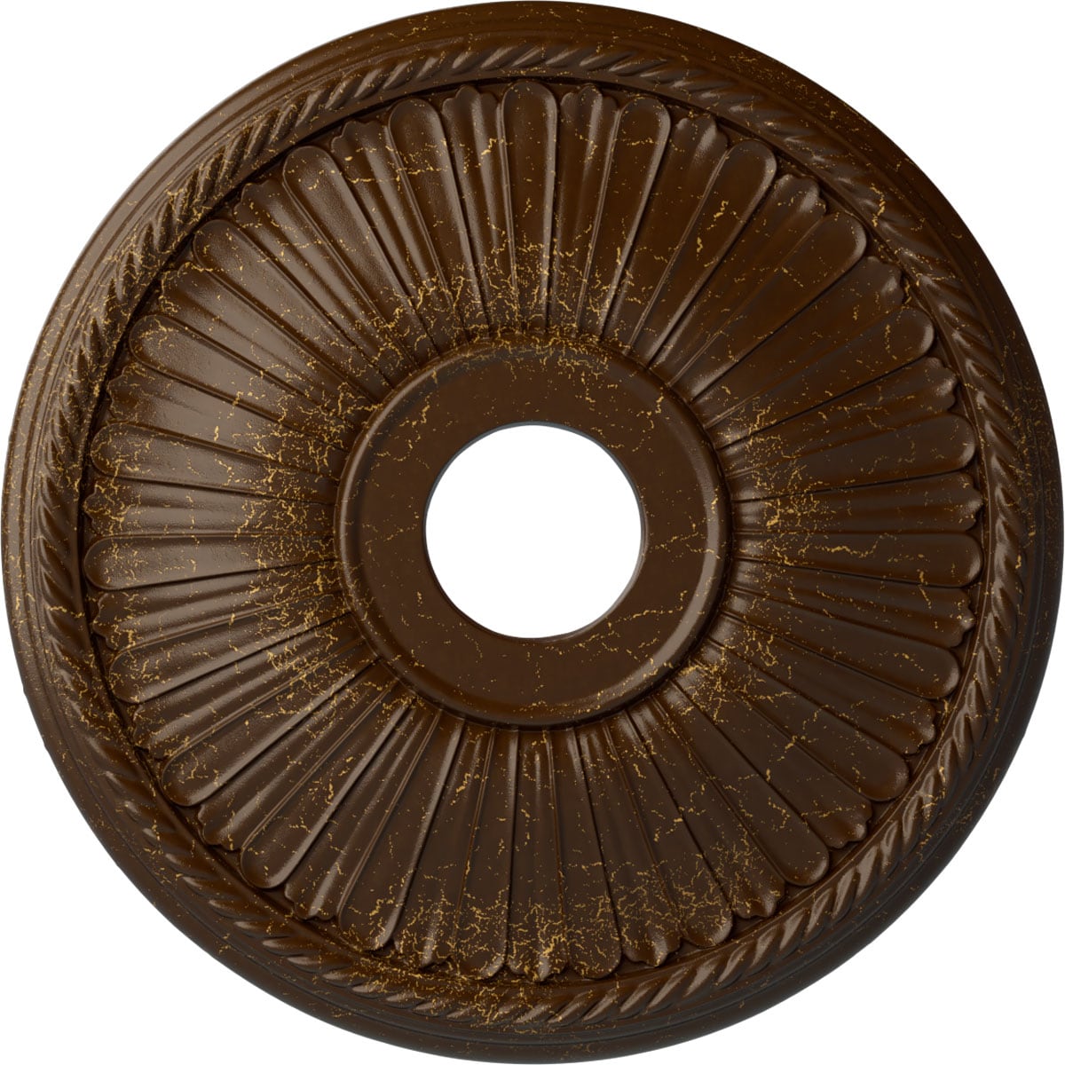 Ekena Millwork CM20BE1RBC Berkshire 20.125-in W x 20.125-in L Painted Root Beer Crackle Polyurethane Whole Ceiling Medallion