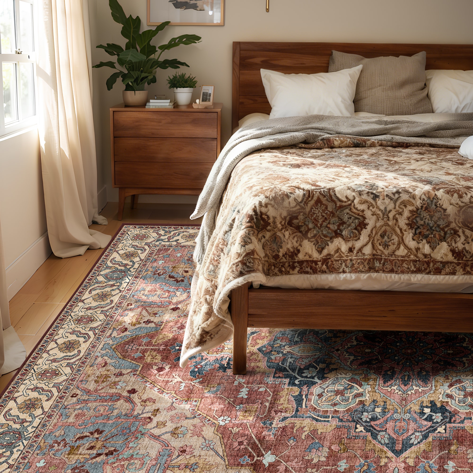 KERDOM BK02-8X10-BRICKRED rugs - View #4